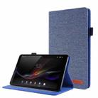 For Lenovo M8 4th Gen Fabric Leather Tablet Case(Blue) - 1