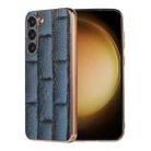 For Samsung Galaxy S23+ 5G Nano Electroplate Mahjong Texture Leather Phone Case(Blue) - 1