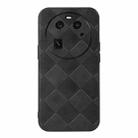For OPPO Find X6 Weave Plaid PU Phone Case(Black) - 1