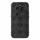 For OPPO Find X6 Pro Weave Plaid PU Phone Case(Black) - 1