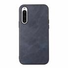 For Sony Xperia 10 V Cowhide Texture PU Phone Case(Blue) - 1