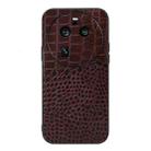 For OPPO Find X6 Pro Crocodile Texture Genuine Leather Phone Case(Coffee) - 1