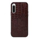 For Sony Xperia 10 V Crocodile Texture Genuine Leather Phone Case(Coffee) - 1