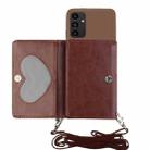 For Samsung Galaxy A14 5G Crossbody Lanyard Wallet Card Bag Phone Case(Brown) - 1