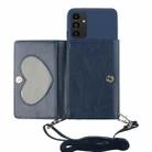 For Samsung Galaxy A34 5G Crossbody Lanyard Wallet Card Bag Phone Case(Dark Blue) - 1