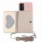 For Samsung Galaxy A54 5G Crossbody Lanyard Wallet Card Bag Phone Case(Pink) - 1