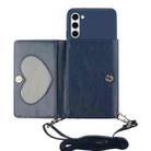 For Samsung Galaxy S23 5G Crossbody Lanyard Wallet Card Bag Phone Case(Dark Blue) - 1