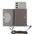 For Samsung Galaxy S23 5G Crossbody Lanyard Wallet Card Bag Phone Case(Grey) - 1