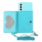 For Samsung Galaxy S23 5G Crossbody Lanyard Wallet Card Bag Phone Case(Blue) - 1