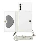 For Samsung Galaxy S23+ 5G Crossbody Lanyard Wallet Card Bag Phone Case(White) - 1