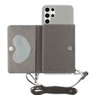 For Samsung Galaxy S23 Ultra 5G Crossbody Lanyard Wallet Card Bag Phone Case(Grey) - 1