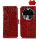 For OPPO Find X6 Crocodile Top Layer Cowhide Leather Phone Case(Red) - 1