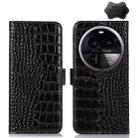 For OPPO Find X6 Pro Crocodile Top Layer Cowhide Leather Phone Case(Black) - 1