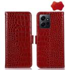 For Xiaomi Redmi Note 12 4G Global Crocodile Top Layer Cowhide Leather Phone Case(Red) - 1