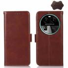 For OPPO Find X6 Crazy Horse Top Layer Cowhide Leather Phone Case(Brown) - 1