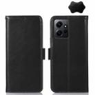 For Xiaomi Redmi Note 12 4G Global Crazy Horse Top Layer Cowhide Leather Phone Case(Black) - 1