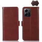 For Xiaomi Redmi Note 12 4G Global Crazy Horse Top Layer Cowhide Leather Phone Case(Brown) - 1