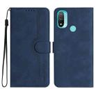 For Motorola Moto E20/E30/E40 Heart Pattern Skin Feel Leather Phone Case(Royal Blue) - 1