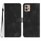 For Motorola Moto G32 Heart Pattern Skin Feel Leather Phone Case(Black) - 1