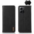 For Xiaomi Redmi Note 12 4G Global KHAZNEH Nappa Top Layer Cowhide Leather Phone Case(Black) - 1