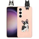 For Samsung Galaxy S23+ 5G 3D Lying Cartoon TPU Shockproof Phone Case(Cute Dog) - 1