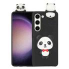 For Samsung Galaxy S23+ 5G 3D Lying Cartoon TPU Shockproof Phone Case(Panda with Red Bow) - 1