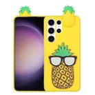 For Samsung Galaxy S23 Ultra 5G 3D Lying Cartoon TPU Shockproof Phone Case(Pineapple) - 1