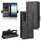 For Sony Xperia 1 III Symmetrical Triangle Leather Phone Case(Black) - 1