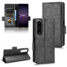 For Sony Xperia 1 IV Symmetrical Triangle Leather Phone Case(Black) - 1