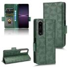 For Sony Xperia 1 IV Symmetrical Triangle Leather Phone Case(Green) - 1