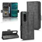 For Sony Xperia 5 III Symmetrical Triangle Leather Phone Case(Black) - 1