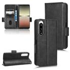 For Sony Xperia 5 IV Symmetrical Triangle Leather Phone Case(Black) - 1