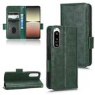 For Sony Xperia 5 IV Symmetrical Triangle Leather Phone Case(Green) - 1