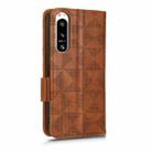 For Sony Xperia 5 IV Symmetrical Triangle Leather Phone Case(Brown) - 3