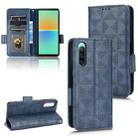 For Sony Xperia 10 IV Symmetrical Triangle Leather Phone Case(Blue) - 1