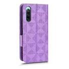 For Sony Xperia 10 IV Symmetrical Triangle Leather Phone Case(Purple) - 3