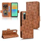 For Sony Xperia 10 IV Symmetrical Triangle Leather Phone Case(Brown) - 1
