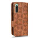 For Sony Xperia 10 IV Symmetrical Triangle Leather Phone Case(Brown) - 3