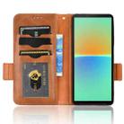 For Sony Xperia 10 IV Symmetrical Triangle Leather Phone Case(Brown) - 4