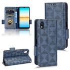 For Sony Xperia Ace III Symmetrical Triangle Leather Phone Case(Blue) - 1