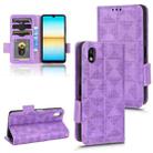 For Sony Xperia Ace III Symmetrical Triangle Leather Phone Case(Purple) - 1