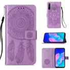 For Huawei P40 Lite E / Y7P Dream Catcher Printing Horizontal Flip Leather Case with Holder & Card Slots & Wallet & Lanyard(Purple) - 1