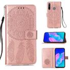 For Huawei P40 Lite E / Y7P Dream Catcher Printing Horizontal Flip Leather Case with Holder & Card Slots & Wallet & Lanyard(Rose Gold) - 1