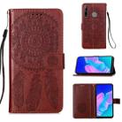 For Huawei P40 Lite E / Y7P Dream Catcher Printing Horizontal Flip Leather Case with Holder & Card Slots & Wallet & Lanyard(Brown) - 1