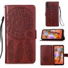For Galaxy A11 Dream Catcher Printing Horizontal Flip Leather Case with Holder & Card Slots & Wallet & Lanyard(Brown) - 1