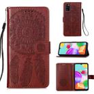 For Galaxy A41 Dream Catcher Printing Horizontal Flip Leather Case with Holder & Card Slots & Wallet & Lanyard(Brown) - 1