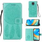 For Xiaomi Redmi Note 9S Dream Catcher Printing Horizontal Flip Leather Case with Holder & Card Slots & Wallet & Lanyard(Green) - 1