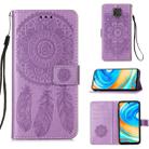 For Xiaomi Redmi Note 9 Pro Dream Catcher Printing Horizontal Flip Leather Case with Holder & Card Slots & Wallet & Lanyard(Purple) - 1