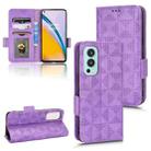 For OnePlus Nord 2 5G Symmetrical Triangle Leather Phone Case(Purple) - 1