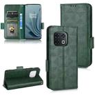 For OnePlus 10 Pro 5G Symmetrical Triangle Leather Phone Case(Green) - 1